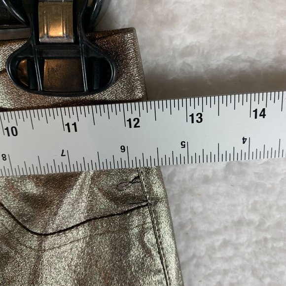 Oober Swank Leggings Women's Size 5 Metallic Gold Pull On Mid Rise Stretch 6437 - Picture 3 of 8